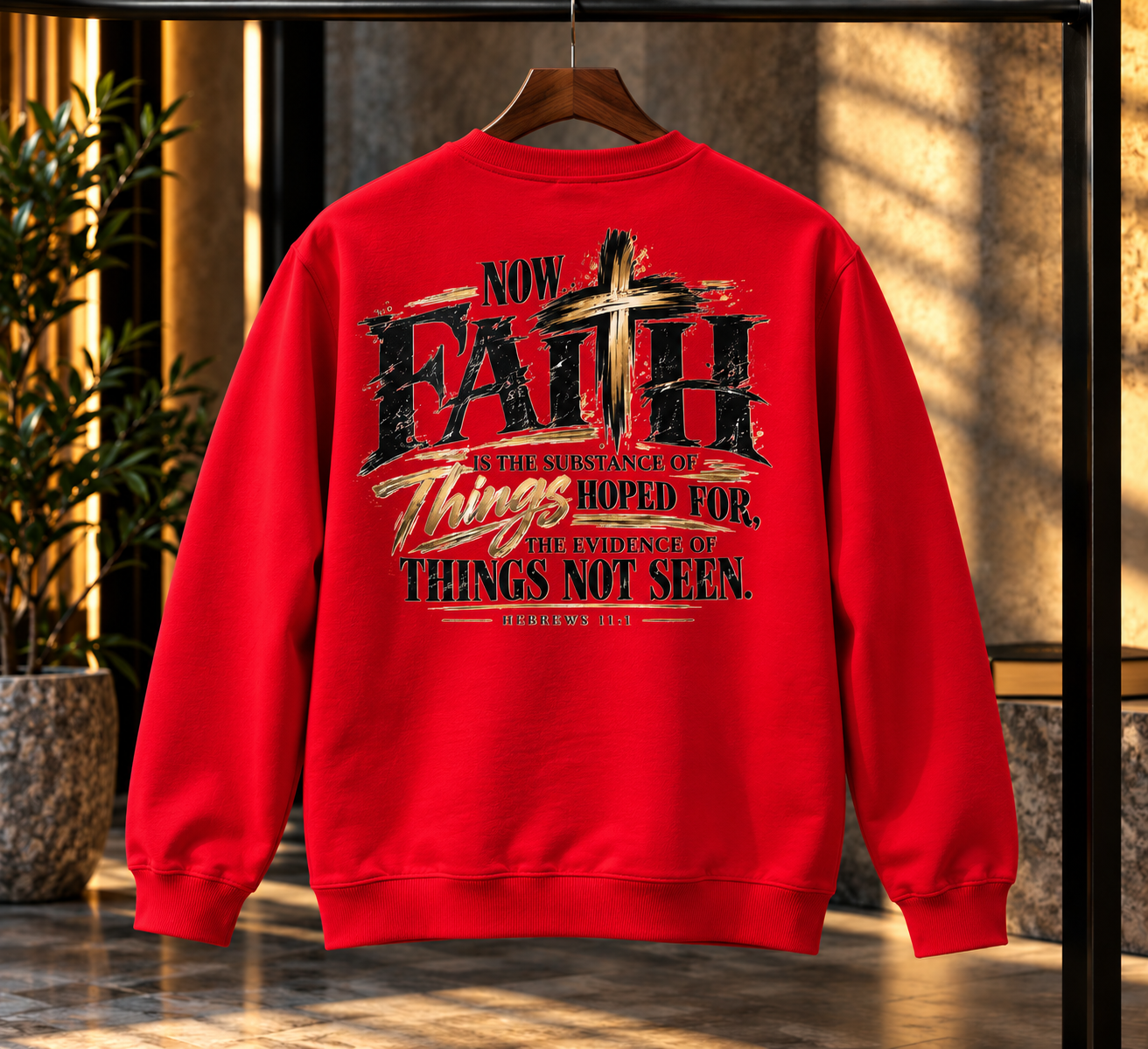 Now Faith — Hebrews 11:1 Premium Sweatshirt
